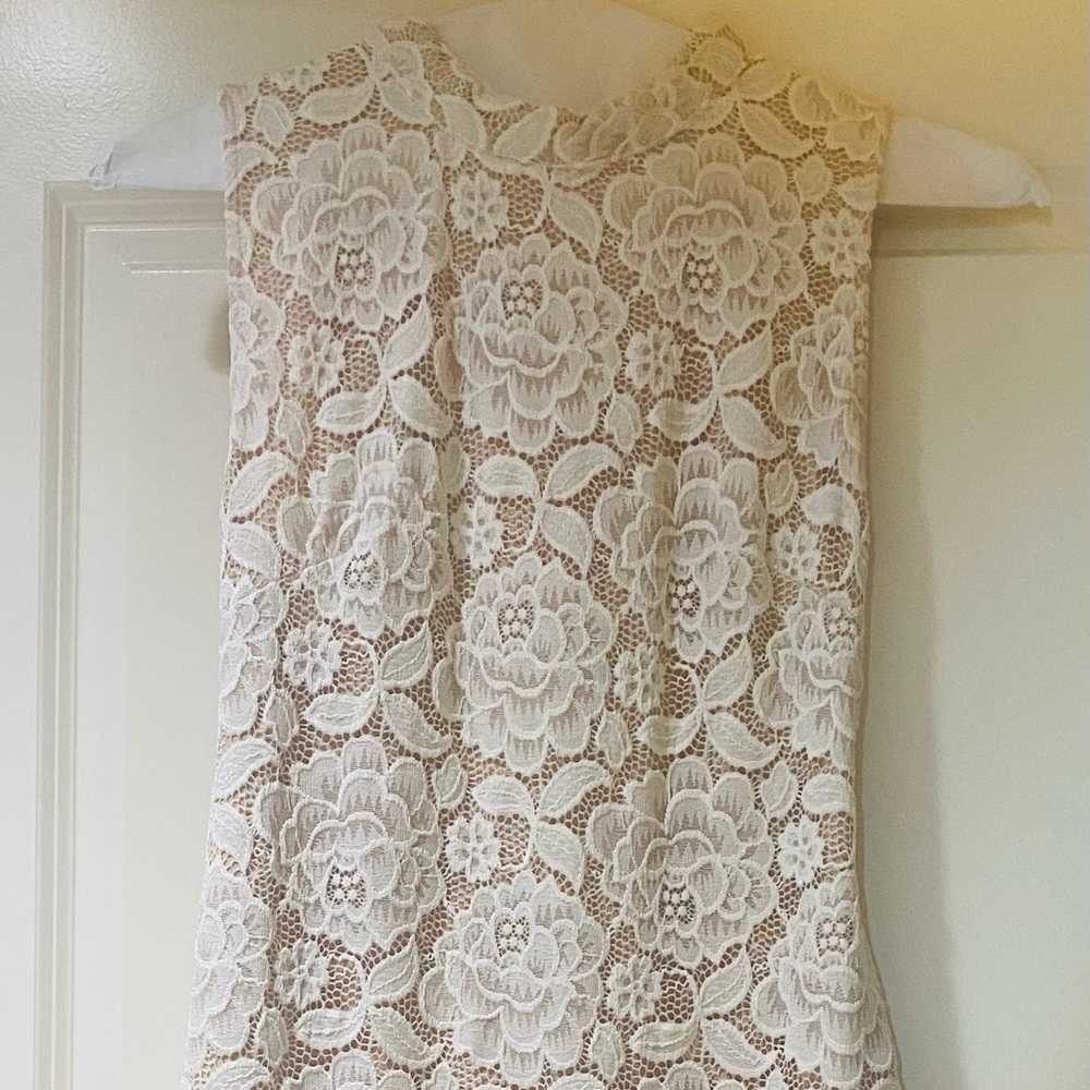 Sans Souci white/ivory lace corset dress, sz XL